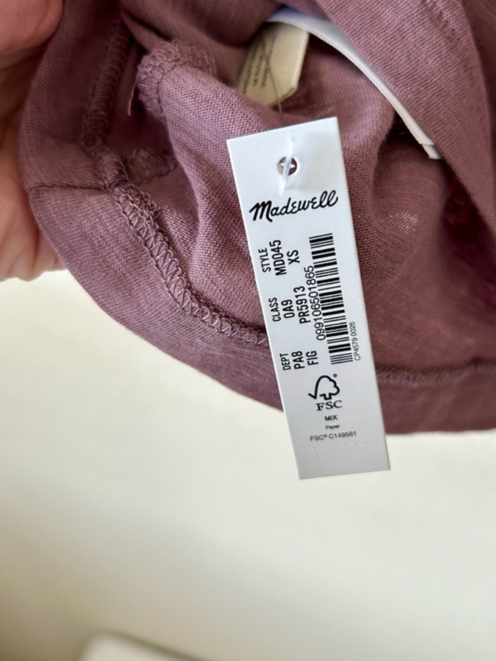 Madewell Whisper Cotton Vneck Tank Top Weathered Fig XSmall NWT NEW - Picture 9 of 10